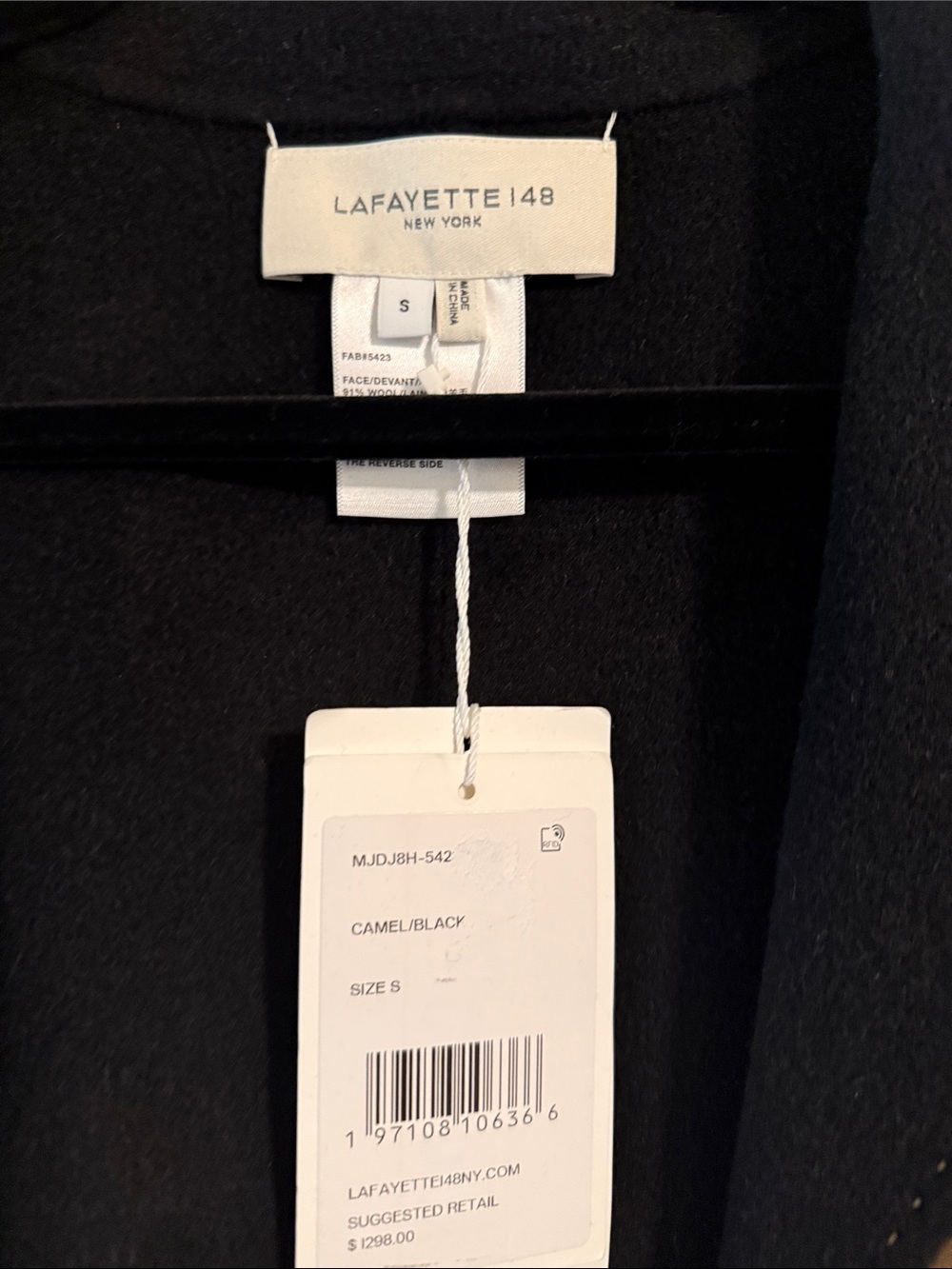 Lafayette 148 New York Camel & Black Two-Tone Trench Coat